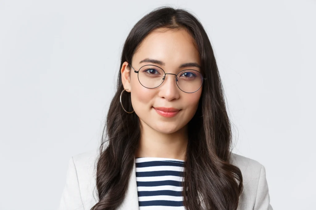 Business finance employment female successful entrepreneurs concept smiling professional female office manager ceo e commerce company looking pleased camera white background result 1024x683